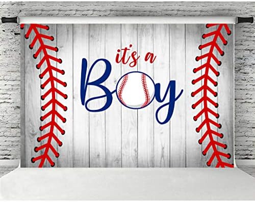 Lofaris 5x3ft beisebol É um cenário de chá de bebê para menino para menino nosso pequeno estreante está na faixa de Qay Banner cinza Rústico Decorações de festa de beisebol de madeira para o aniversário Revenção de gênero