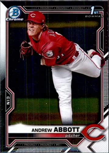 2021 Bowman Chrome Draft BDC-8 Andrew Abbott RC Rookie Cincinnati Reds MLB Baseball Trading Card