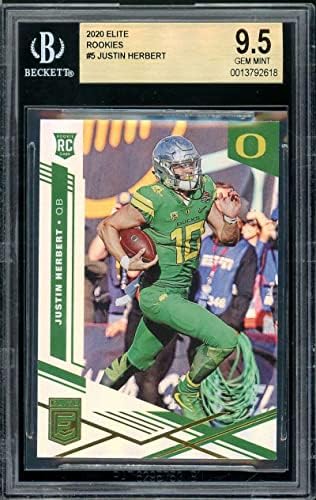 Justin Herbert Rookie Card 2020 Elite Rookies 5 BGS 9.5