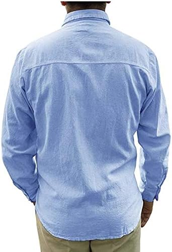 Tops para moda masculina retro algodão linho casual botão sólido botão slim plus size de manga longa para cardigã