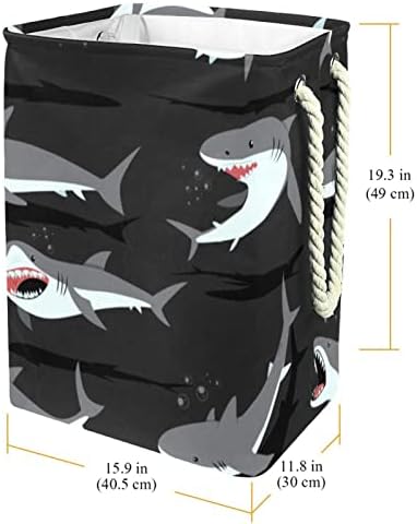 Os tubarões -parques de cartoon cestam de lavanderia grande cesto de roupas prejudiciais à prova d'água para o organizador