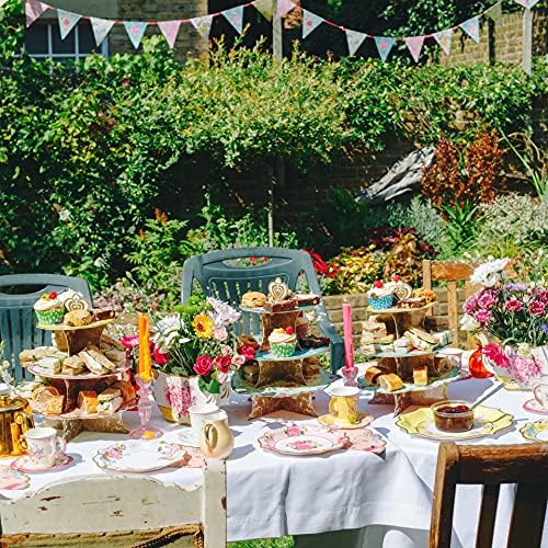 Mesas conversando placas florais verdadeiramente deliciosas para uma festa de chá, casamento, multicolor