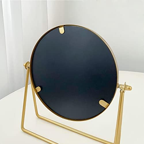 Espelho de maquiagem de mesa de ferro, espelho de suporte de mesa de beleza giratória redonda, 360 ° Rotação de penteadeira