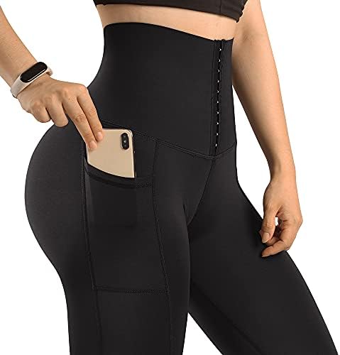 Mooslover Mulheres Corset Leggings de cintura alta com bolsos Body Body Shaper Shaper Pants