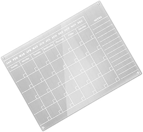 Lista de refrigeradores de nuobesty 2pcs escrita semanal Mensal Apagação mensal Calendário transparente para a prancha BRIGH BRIGH ACRILICO