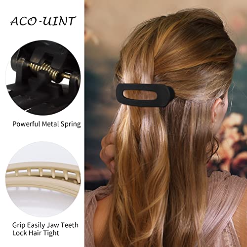 ACO-UINT 8 Clipes de cabelo para mulheres, clipes de cabelo planos Clipes de cabelo de jacaré para estilizar clipes