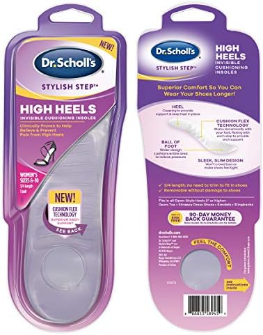 Insolas de amortecimento invisível do Dr. Scholl para saltos altos para as mulheres 6-10