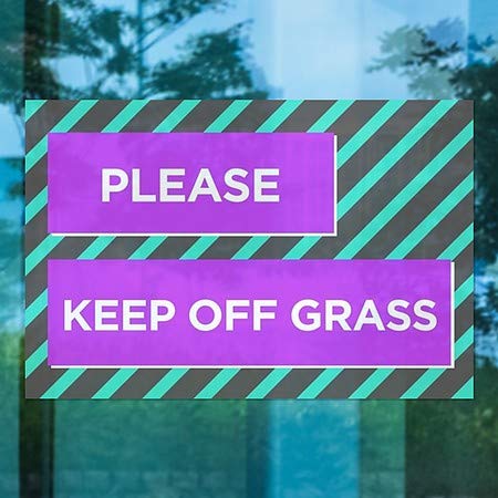CGSIGNLAB | Por favor, mantenha -se fora da grama -Modern Block Janela se apegando | 30 x20