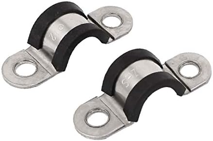 X-Dree 12mm 304 clipes de aço inoxidável Epdm Rubrote de borracha suportes de montagem CLAMPS 5 PCS (12mm 304 clipes de acero soportes inoxidáveis ​​de Montaje Revestidos de Caucho Epdm Abrazaderas 5 piezas