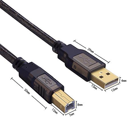 Cabo da impressora, Shinekee 25ft USB 2.0 Alta velocidade Gold conectores GORAGEM DE CABO DE PRIMEIRA DE PRIMEIRA MACH
