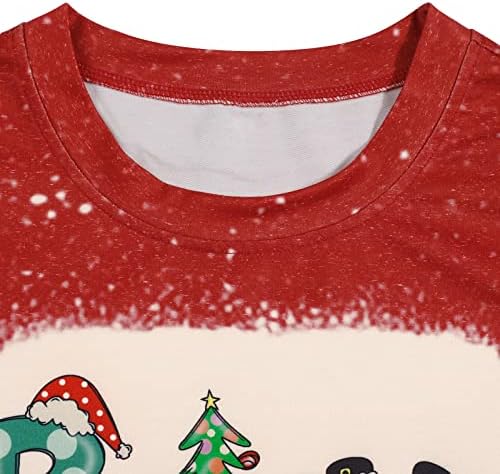 Moletom de Natal Mulheres Natal Acredite camisa de árvore Xmas Férias gráficas casuais casuais de manga longa blusa