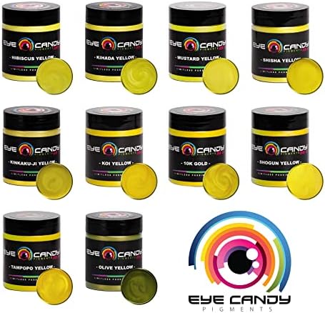 Eye Candy Premium Mica Powder Pigment “Tampopo Amarelo” MultiperKesurpose Arts e artesanato aditivo | Filmes, epóxi, resina, bombas de banho naturais, tinta, sabão, esmalte