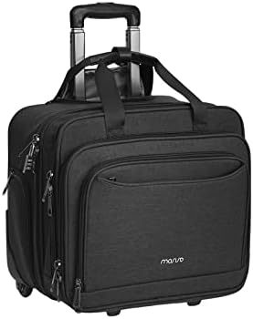 Mosis Rolling Laptop Bag Case para homens, bolsa de computador rolando por 15,6 polegadas com trava de combinação,