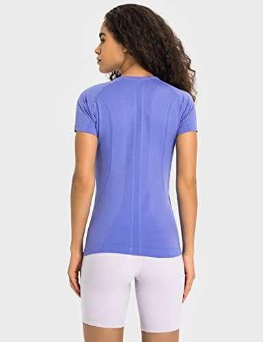 Luyaa Women's Workout Tops de manga comprida camisas de ioga esportes de ginástica respirável Top atlético Slim Fit