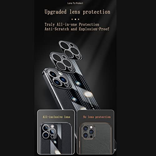 Capa de telefone Lonuo Caso de couro + estojo de fibra de carbono projetado compatível com o OnePlus 10 Pro com proteção contra a câmera,