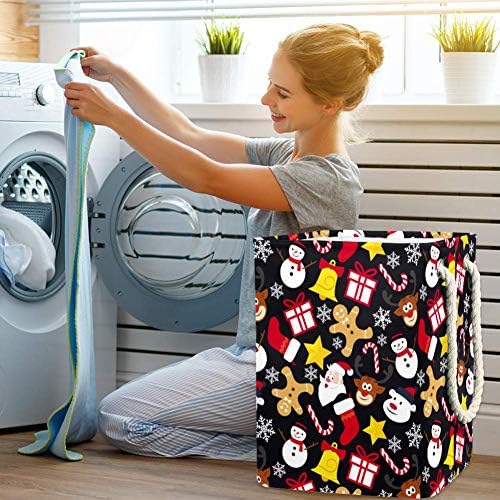Indicaton Cartoon Xmas Elements Padrão 300D Oxford PVC Roupas impermeáveis ​​cestas de roupas grandes para cobertores Toys de roupas no quarto