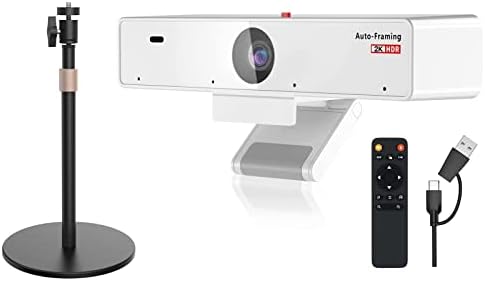 Nuroum [webcam v21+tripé] 2k webcam com controle remoto, controle remoto, 1080p/60fps, 1440p/30fps, 4 microfones de cancelamento