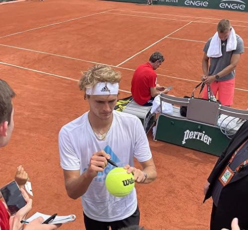 Alexander Zverev assinou o Autograph 2022 Roland Garros French Open Tennis Ball
