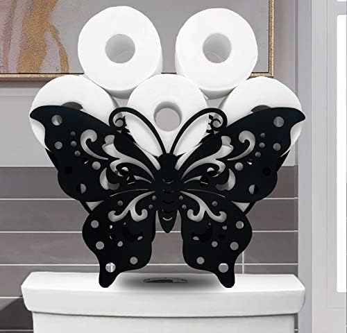 Suportes de papel de animal de borboleta, suporte de lenço de papel higiênico de metal preto, suporte decorativo de papel