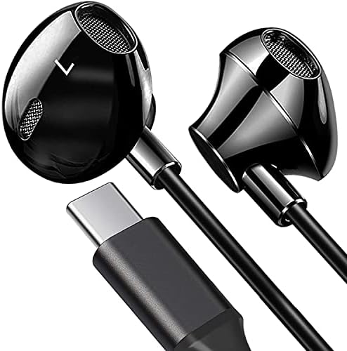 USB C fone de ouvido HIFI Tipo C ourelhos de ouvido na orelha com controle de microfone e volume com Samsung Galaxy S21