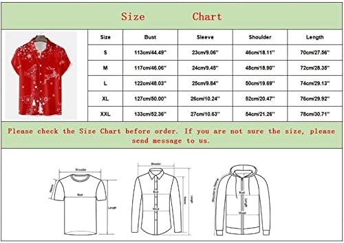 Wocachi Christmas Button Down camisetas para masculino Manga curta engraçada Xmas Papai Noel