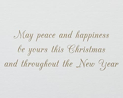 Cartões de Natal de Papyrus em caixa com envelopes, paz e felicidade, Snowbird