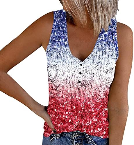 Tops de moda para mulheres Moda Fashion 4 de julho Dia da independência VIDRA V VENCIMENTO VENCIDO DE CURNO DE CURNO DE PISCO TOP TOP SIMPLES