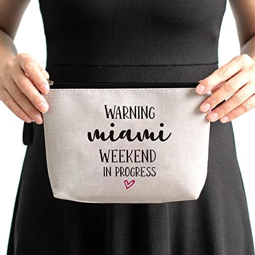 Bolsas do Weekender para mulheres Bag de fim de semana Girls Girls Weekend Gifts Cosmetic Bag Aviso de Miami fim de semana em andamento