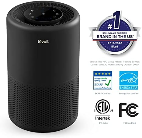 Os purificadores de ar de Levoit para a sala grande em casa, cobrem até 3175 m². FT, Smart Wi -Fi e PM2.5 Monitor, cinza e purificadores