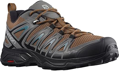 Salomon x Sapatos de caminhada aero pioneiros para homens escalando, caramelo/tonalidade silenciosa/azul marlard, 8