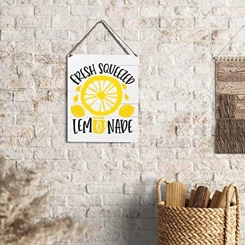 Novo sinal de porta cozinha lemon signo de fazenda de fazenda fresca espremida limonada sinal de madeira alpendre decoração