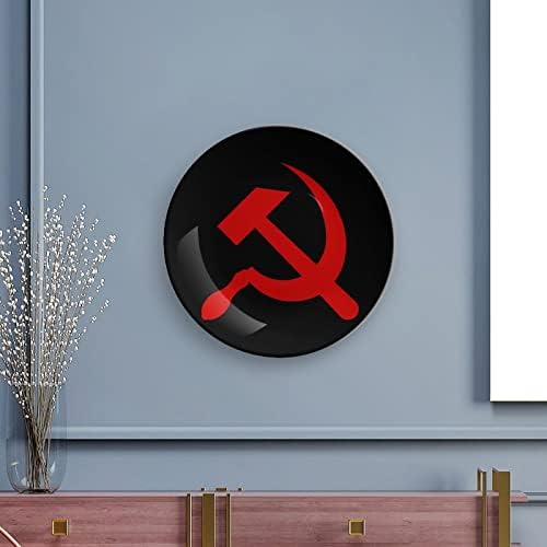 Placa decorativa Logocerâmica da URSS Hammer com Stand Bone China Plate para casa de estar em casa cozinha