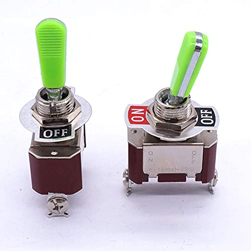 Phnt 2pcs univeral pesado 20a 125V DPST 4 Terminal On/Off Rocker Switch Switch Metal Stainless Top