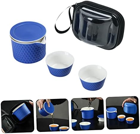 Hanabass 1 Conjunto Conjunto de chá portátil Conjunto de chá Cerâmica Caneca China China Copa Chinesa Conjunto de chá de chá em casa Conjunto de chá para beber chá portátil CEAR CUPLO Viagem Cerâmica de viagem ao ar livre