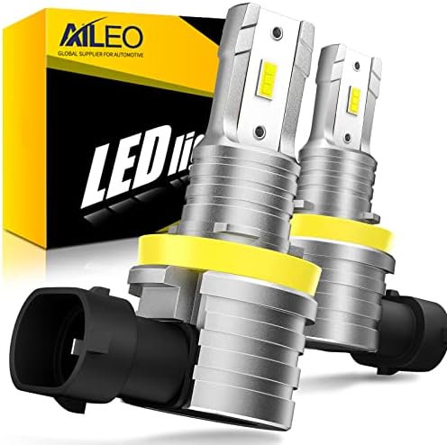 Bulbos de LED de Aileo H8 H9 H11, 6500k White Branco 350% Brilho 8000 lúmens H16 H8 H11 LED LUZES DE FOG BULLBS KIT de conversão ou DRL Upgrade sem fio sem fio