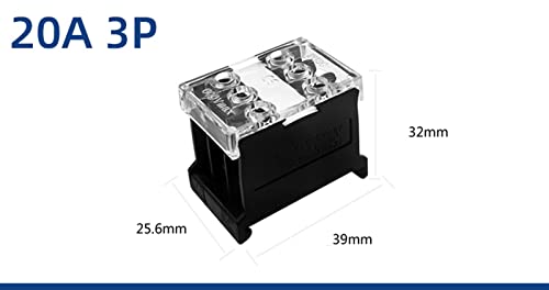 Terminal de linha dupla Bloco 1/2/3p Terminais de conexão Conector de assento cobre com parafusos 1pcs