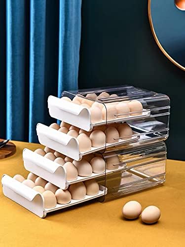 NEISRAI Caixa de armazenamento de ovo, economia de espaço e suportes duráveis ​​de ovo de cozinha compactos duráveis