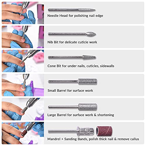 Máquina de perfuração de unhas elétricas Máquina profissional de manicure Pedicure File Drill Drill Drill Set