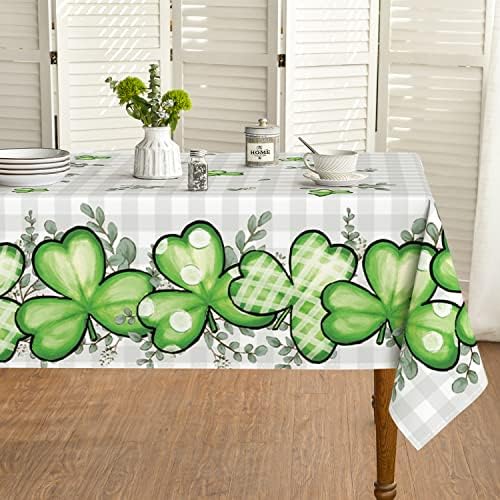 Horaldaily St. Patrick's Day Tolera de mesa 60x60 polegadas, Buffalo xadrez tampa da mesa de eucalipto shamrock para festas para