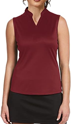 Aurgelmir Womens Golf Polo Camisetas sem mangas V camisetas de pescoço Tamas de ioga de exercícios secos rápidos