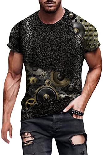 Camisetas para homens para homens manga curta 3D Impressão digital Muscle Crew Neck T-shirt Tops Casual Fitness Tee Bloups