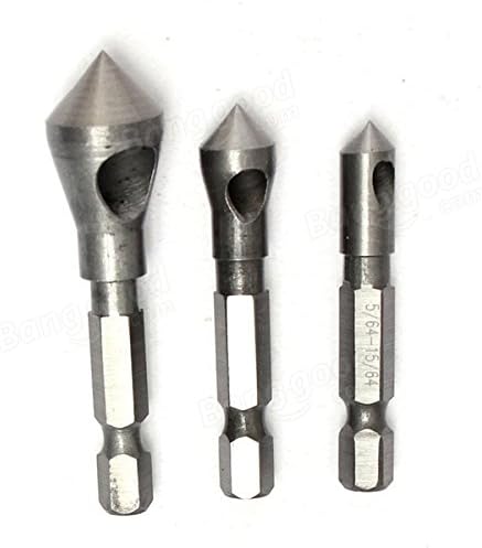Gongju322 3pcs Contra -contador de drill bits bits de broca chanfring broca tapper cutter home aprimoramento