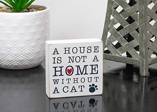 House não é uma casa sem um gato preto angustiado 3 x 3 mdf placa de parede decorativa