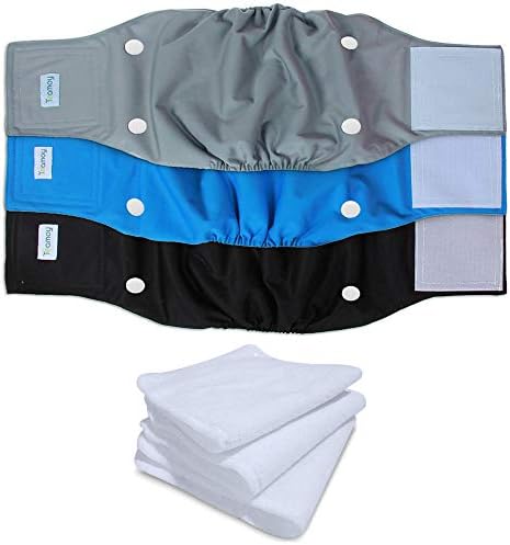 Bandas de ventilação Teamoy para cães machos com almofadas removíveis, fraldas de cachorro laváveis ​​reutilizáveis, xxl