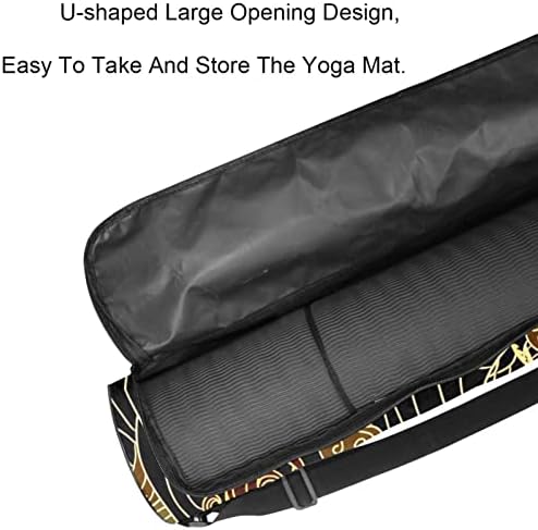 Bolsa de transportadora de tapete de ioga com alça de ombro Oriental Tradicional Padrão sem costura, 6,7x33.9in/17x86 cm Bag de sacola de ginástica de yoga mat saco de praia
