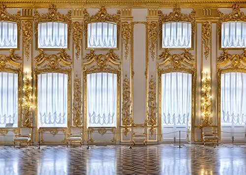 BELECO LUZULOUS PALACE BEMDROP Tecido de 5x3ft Palácio Europeu Wall Castelo Royal Hall Golden Hall Catherine Palácio
