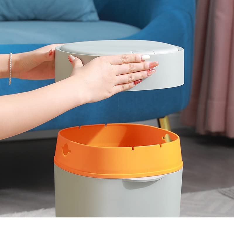 XDCHLK transh lata doméstica com tampa de tampa Push banheiro sala de estar com cozinha de cozinha lixo criativo lata de papel