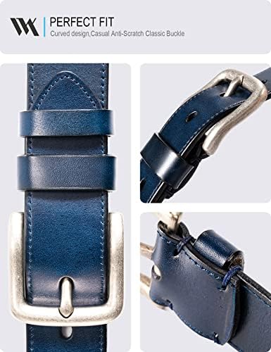Cinturão casual de couro de grão completo Wolfant para jeans, italiano de cinto de roupa de trabalho de couro