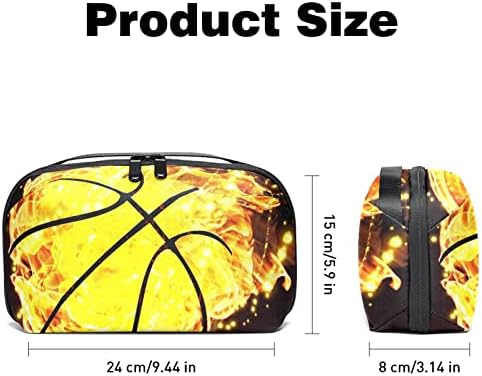 Carteira de bolsa de bolsa de viagem de caixa de caixa de transportar Caixa USB Acessório de bolso zíper, basquete esportivo