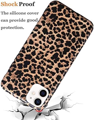 J.West Leopard para iPhone 12 Pro Case/iPhone 12 Case 6,1 polegadas, Cheetah Cheetah clássico Soft Silicone Cappo de telefone